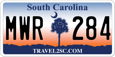 SC license plate MWR284