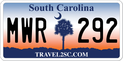 SC license plate MWR292