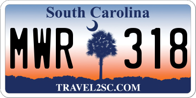 SC license plate MWR318