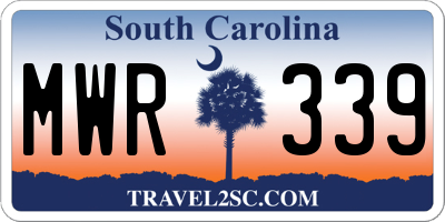 SC license plate MWR339