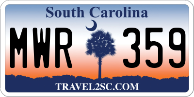 SC license plate MWR359