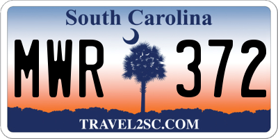 SC license plate MWR372
