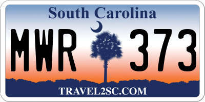 SC license plate MWR373