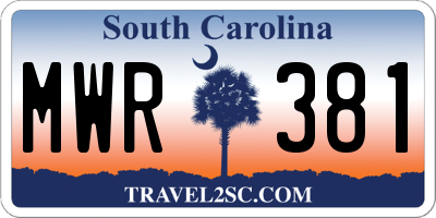 SC license plate MWR381