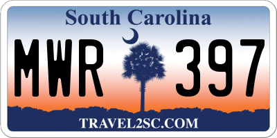 SC license plate MWR397