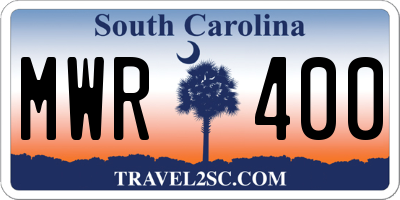 SC license plate MWR400