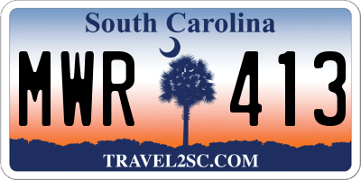 SC license plate MWR413