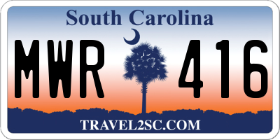 SC license plate MWR416