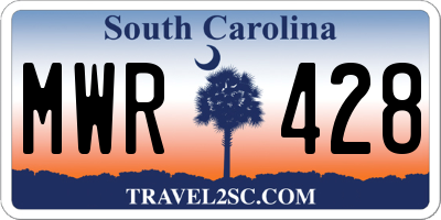 SC license plate MWR428