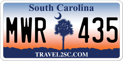 SC license plate MWR435