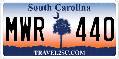SC license plate MWR440
