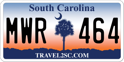 SC license plate MWR464