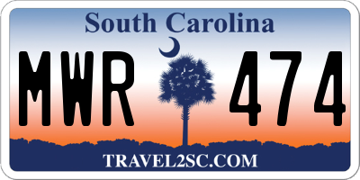SC license plate MWR474