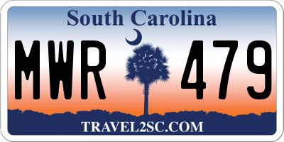 SC license plate MWR479