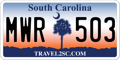 SC license plate MWR503