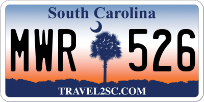 SC license plate MWR526