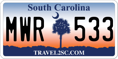 SC license plate MWR533