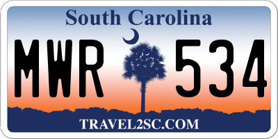 SC license plate MWR534