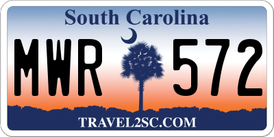 SC license plate MWR572