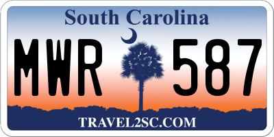 SC license plate MWR587