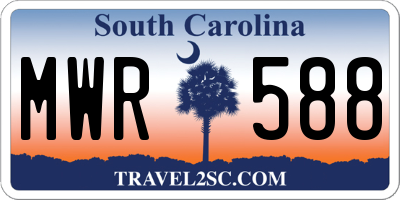 SC license plate MWR588