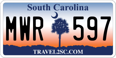 SC license plate MWR597