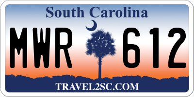 SC license plate MWR612