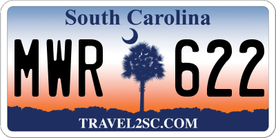 SC license plate MWR622