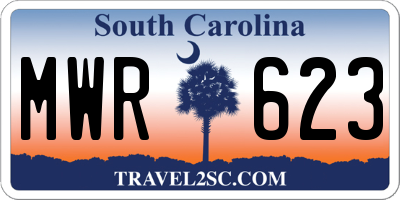 SC license plate MWR623