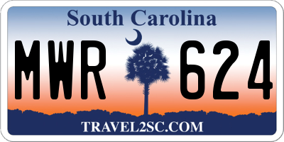 SC license plate MWR624