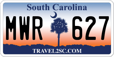 SC license plate MWR627