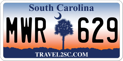SC license plate MWR629