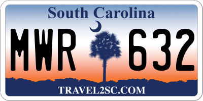 SC license plate MWR632