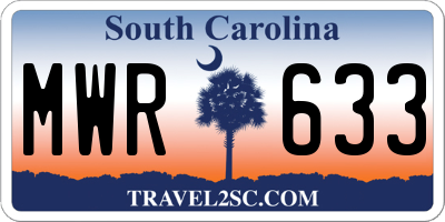 SC license plate MWR633