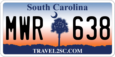 SC license plate MWR638