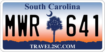 SC license plate MWR641
