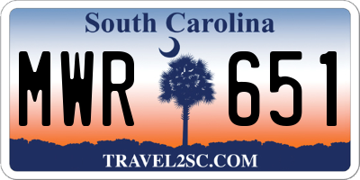 SC license plate MWR651