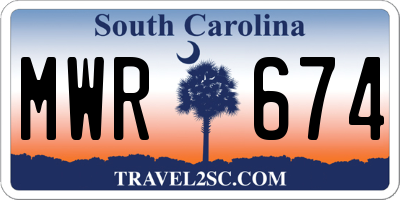 SC license plate MWR674
