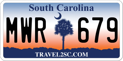 SC license plate MWR679