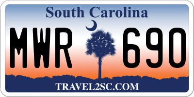 SC license plate MWR690