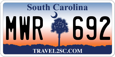 SC license plate MWR692