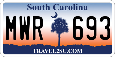 SC license plate MWR693