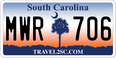 SC license plate MWR706