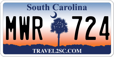 SC license plate MWR724