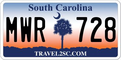 SC license plate MWR728