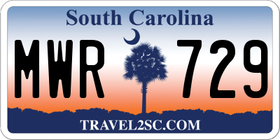 SC license plate MWR729