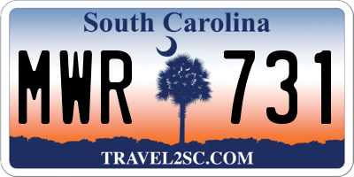 SC license plate MWR731