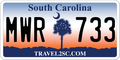 SC license plate MWR733