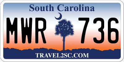 SC license plate MWR736