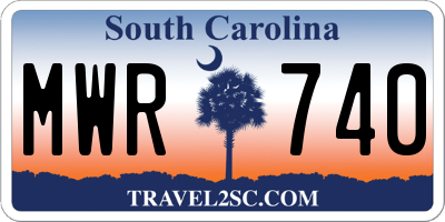 SC license plate MWR740
